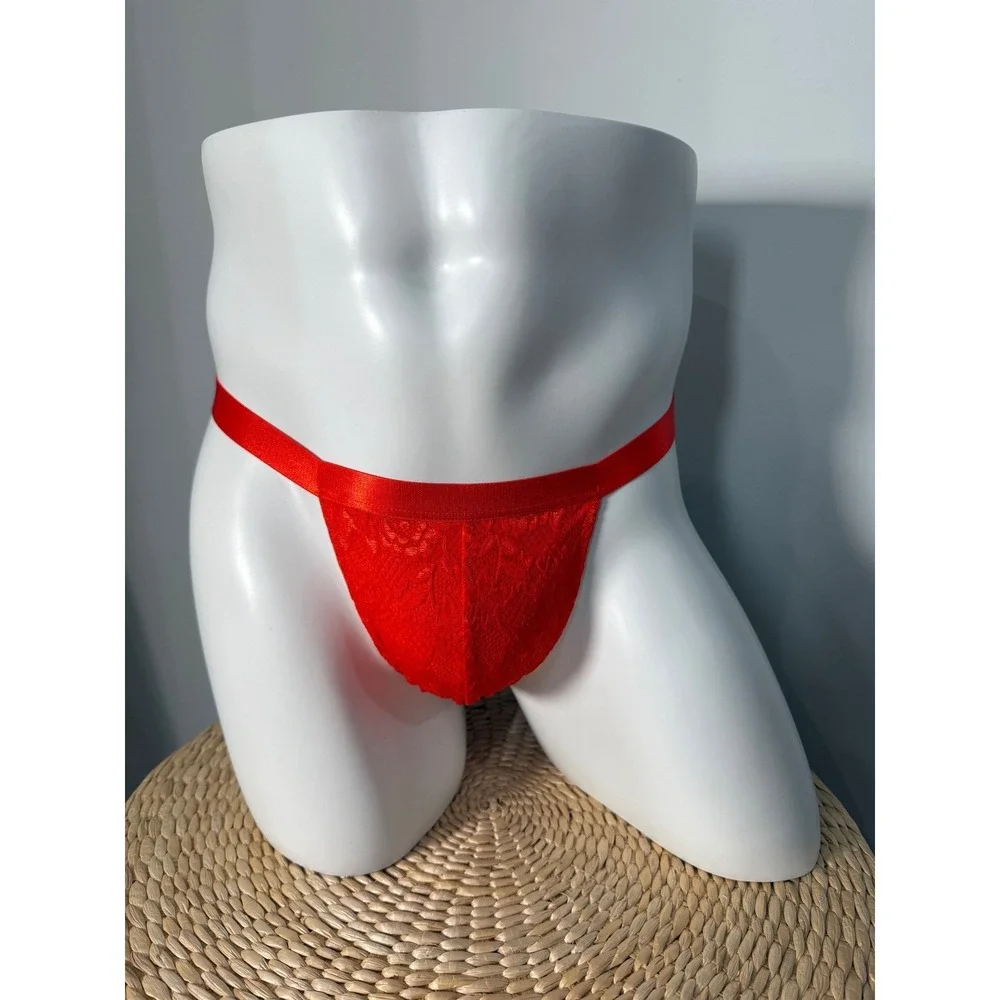 Cosabella‎ Never Say Never Men's Italian Lace Thong Sicilian Orange Size L